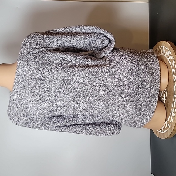 LOFT GRAY MARBLED COTTON PULLOVER CREWNECK SWEATER - Picture 8 of 12